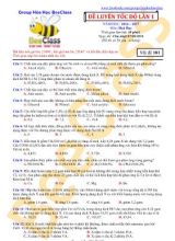 Đề luyện tốc độ lần 1 môn Hóa học Khối 12 - Mã đề 101 - Năm học 2016-2017